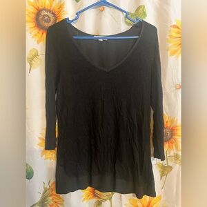Pleione Black Long Sleeve Top